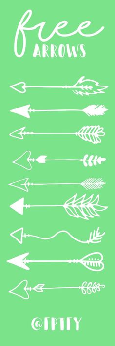 arrows drawn in white on a green background with the words free arrow's written above them