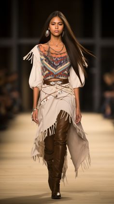 Native American Clothes Women, Native American Dress To Impress, Native American Inspired Outfits, Native American Womens Clothing, Indigenous Outfit Ideas, Indigenous Fashion Native Americans, Aztec Inspired Fashion, Diy Native American Outfit, Modern Native American Fashion