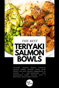 Save this Easy Healthy Teriyaki Salmon Bowls Recipe. Teriyaki Salmon Bowls combine savory sweet salmon bites with fluffy rice and vibrant vegetables to create a well-balanced and wholesome meal! Served with a delicious spicy mayo sauce! Have these delicious bowls ready in under 30 minutes for an easy weeknight meal! Follow Chef Savvy for more Healthy Family Friendly Recipes! Mayo Sauce, Frozen Salmon, Salmon Bowl, Salmon Skin, Sushi Bowl, Teriyaki Salmon, Cooking White Rice, Spicy Mayo