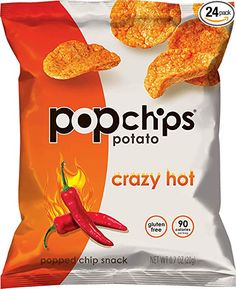 popchips potato chips, crazy hot