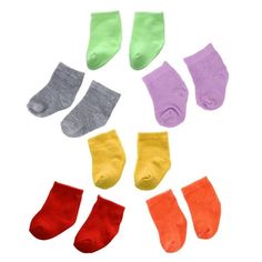 six pairs of socks with different colors