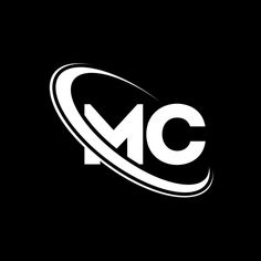 the mc logo on a black background