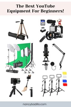 YouTube Equipment For Beginners Youtube Equipment, Vlogging Equipment, Blue Yeti Microphone, News Microphone, Film Equipment, Etsy Tips, Shooting Equipment