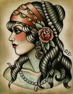 an image of a woman with tattoos on her face and neck, in the style of pinterest