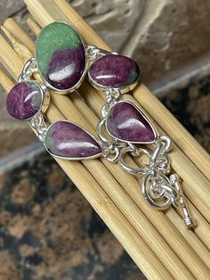 Handmade, natural product Stone: Ruby in Zoisite Metal: 925 Solid Sterling Silver Gemstone size: 20mm X 10mm Sterling Silver Bracelets Gift, Ruby In Zoisite, Ruby Zoisite, Natural Rock, Amazon Handmade, Natural Ruby, Birthstone Jewelry, Silver Bracelets, Sterling Silver Bracelets