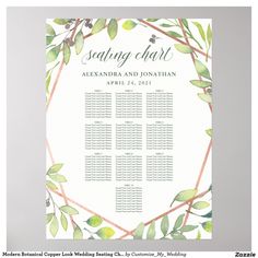 This elegant wedding seating chart features a modern, copper look geometric frame with a trendy green leaf-filled wreath on a clean white background.
Easily delete any tables you do not need for your wedding guests. Elegant Wedding Seating Chart, Blush Pink Wedding, Modern Botanical, Geometric Frame, Wedding Posters, Blush Pink Weddings, Geometric Wedding, Seating Chart Wedding, Wedding Seating