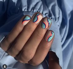 Nail Design Inspiration Short Nails, Caribbean Nails, Mens Nails, May Nails, Gelish Nails, Vibrant Nails, Short Nail Designs, Manicure Y Pedicure, Funky Nails