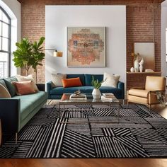 This area rug features a sleek striped pattern in classic black and ivory hues, adding a versatile touch to your space. Machine-woven from polypropylene, it has a medium 0.39" pile height that feels just right underfoot, especially in low-traffic spots like your dining room, home office, or nursery. The jute backing provides a reliable foundation, making it a good choice for high-traffic areas like your living room or hallway. Plus, it's fade-resistant and stain-resistant, so it holds up to ever Plaid Area Rug, Chic Area Rug, 5x7 Area Rug, Austin Design, Rug Gallery, Black Area Rugs, 8x10 Area Rugs, Geometric Area Rug, Geometric Rug