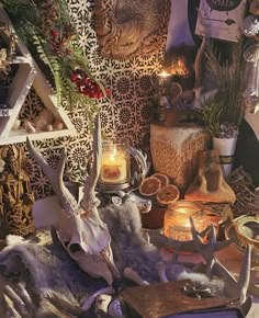 Norse Pagan Altar Ideas, Norse Pagan Altar Inspiration, Norse Pagan Aesthetic, Skyrim Christmas, Yule 2023, Norse Pagan Altar, Yule Altar, Norse Witch