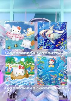 the hello kitty wallpapers are all different colors and sizes, but not very colorful