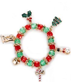 From Merry & Bright&#x2C; this bracelet features:Charm stretch braceletMetal/glass/epoxyElastometerApprox. 2.25" diameter&#x2C; 1" dropImported. Merry Bright Christmas, Christmas Bead, Bright Christmas, Christmas Charms, Beaded Stretch Bracelet, Metal Bracelets, Dillard's, Merry And Bright, Stretch Bracelet