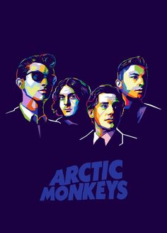 the arctic monkeys poster on a dark background