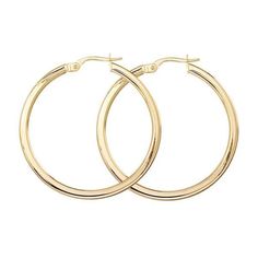 These Roberto Coin earrings from the Perfect Gold Hoops Collection are the ideal everyday style. Crafted in 18k yellow gold, these oval hoops boast a classic design and have hinged snap post closures. These earrings measure 25mm in length. Roberto Coin signs each one of his pieces with a small ruby casted inside the piece, in direct contact with the skin of the one who wears it. This magical signature, surrounded by an antique halo of legend, represents the message of good wishes that Roberto Co Classic Jewelry With Gold Clasp For Everyday Luxury, Classic Small Hoop Hinged Earrings, Elegant Round Hinged Huggie Earrings, Elegant Hinged Huggie Earrings, Classic Hinged 14k Gold Hoop Earrings, Classic Yellow Gold Clip-on Huggie Earrings, Timeless Oval Hoop Earrings As Gift, Classic Hallmarked Luxury Earrings, Luxury Hoop Earrings With Shiny Finish