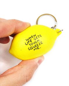 Lemon Squeeze Stress Relief Keychain (Limited Edition)-People I've Loved-Strange Ways Stickers Artist, Virtual Wishlist, Funny Keychains, Color Factory, When Life Gets Tough, Cool Keychains, Cool Jewelry, Shopping Wishlist, Summer Bridal Showers