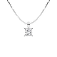 PRICES MAY VARY. Diamond Solitaire Pendant: Make a favorable impression with this chic diamond pendant. Crafted in 14K white gold, this dazzling design showcases a sparkling 1/2 ct. certified princess-cut diamond solitaire - boasting a color rank of E-F and clarity of VS in a four-prong setting. Buffed to a brilliant luster, this perfect pendant suspends along an 18.0-inch box chain that secures with a spring ring clasp. The Best Quality Craftsmanship: All jewelry for women at Beyond Brilliance Princess Cut Pendant Necklace, Yellow Gold Color, Solitaire Pendant Necklace, Solitaire Pendant, 3 Carat, Diamond Pendant Necklace, Princess Cut Diamonds, 2 Carat, Lab Created Diamonds