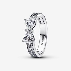 Sparkling Bow Double-row Ring Pandora Bow Ring, Pandora Silver Rings, Pandora Wishlist, Rings Pandora, Pandora Essence, Pandora Ring, Gold Armband, Bow Ring, Pandora Rings