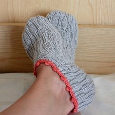 Knitting Pattern (PDF file) - Double Sole Home Slippers (adult size) Comfortable Knitted Socks, Casual Gray Hand Knitted Pattern, Casual Gray Knitting Pattern, Casual Hand Knitted Gray Knitting Pattern, Casual Hand Knitted Socks, Casual Comfortable Hand Knitted Socks, Knitted Slippers With Leather Soles, Grandma Slippers Knitting Patterns, Cozy Hand Knitted Slippers With Round Toe