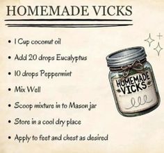 Homesteading Knowledge, Homemade Vicks, Vapo Rub, Herbal Recipes