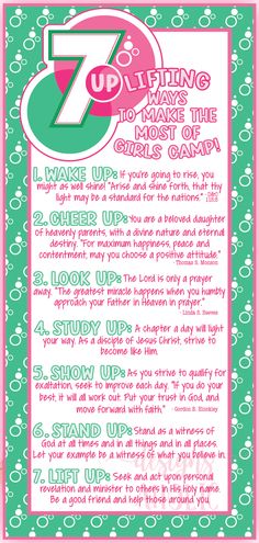 a poster with the words 7 up lifting ways to make the girls's game fun