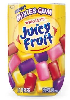 a box of gummy's juicey fruit