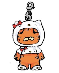 an orange and white stuffed animal with a bow on it's head