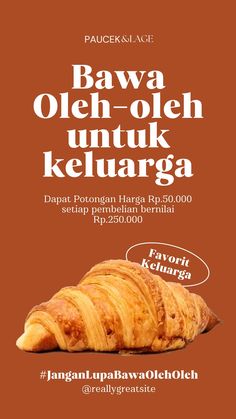 an advertisement for bawa oleen - oleen untuk keluarga