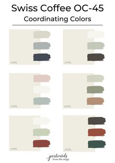 the swats coffee color chart for coordinating colors