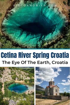 an aerial view of the cefina river spring grottoia and its surroundings