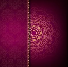 a purple and gold background with an intricate design