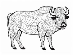 illustration of Buffalo creativity through coloring Adult Coloring Pages, Coloring Page, Animals Wild, Moose