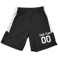 Enhance your game with our Custom Basketball Shorts for Men. Featuring a Contrast Mesh Side Panel, each pair can be personalized with a customized name and number on the left leg. Complete your look by coordinating with a matching jersey.==Custom Shorts==1. Name:2. Number:Special Requests.If you would like a color or type style other than the default color shown please indicate what type style & color:Choose from 18 Lettering Colors. If you want a lettering color other than the default black and white shown please let us know. Lettering colors are white, black, royal blue , navy blue, scarlet red, athletic gold, dark green, kelly green, shark teal, columbia blue, orange, maroon, purple, pink, grey, old Missouri gold, Vegas Gold and Texas orange. Outline color choices are black or white and Casual Team-colored Shorts For Team Events, Casual Shorts For Team Events And Sports Season, Team-colored Sports Bottoms With Team Name, Team Spirit Bottoms For Sports Season, Team Spirit Bottoms For Sports Season Events, Team Spirit Sports Shorts, Short Sports Bottoms With Letter Print, White Sports Bottoms With Letter Print, Sports Bottoms With White Letter Print