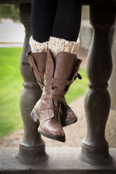 ✨If you'd like 10% off, order from our new website and use code NEWRBSITE10 at www.rubyblue.shop✨ These fabulous Boot Cuffs are a great accessory throughout Fall and Winter. Giving you that same layered look, without having to sweat it out in your boots.  Made with a Wool/Acrylic blend, these cuffs are very warm and soft to touch.  They measure to be about 10'" wide (circumference) and 6" tall. Product Care: Hand wash in cold water, lay flat to dry. Half Socks, Knitted Boot Cuffs, Boot Toppers, Knit Boots, Boot Cuffs, Boots Women Fashion, Buckle Boots, Boots Fall, Hiking Outfit