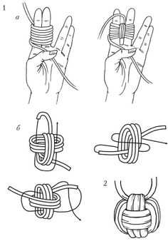 instructions for how to tie a hand knot with two hands and one hand in the middle