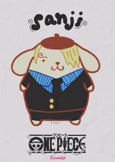 an image of a cartoon character with the word sanji on it's back