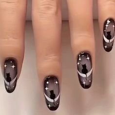 New In Box 24 Pcs Press On Nails Black Cat Spooky Mystical Nail Art At Home, Nagel Tips, Nail Forms, Halloween Nail Designs, Halloween Nail Art, Nail Sizes, Nail Accessories, Nail Kit, Nail Art Diy