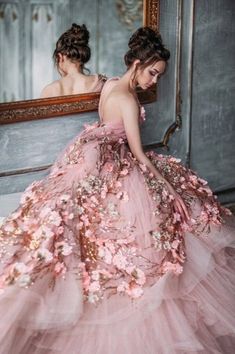 Fairytale Gown, Flowers Fashion, Dress With Flowers, Wedding Pink, Pink Shades, Fairytale Dress, Fairy Dress