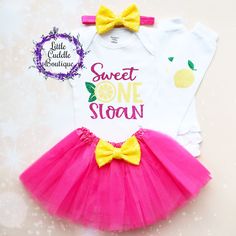 Lemonade Party Theme, Lemonade First Birthday, Sweet One Party, First Birthday Girl Outfit, Dry Legs, Lemon Birthday, Lemonade Birthday, Pink Lemonade Party, Birthday Onesie