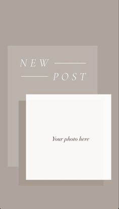 the new post card is displayed in front of a gray background with an empty square