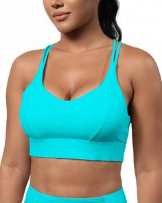 PRICES MAY VARY. 【Comfortable and Elasticity Fabric】80% Nylon, 20% Spandex.These sports bra made with lightweight, breathable and stretchy professional sports fabric. This sports bra with padding can effectively sweat-wicking when you exercise, keeping body cool & dry, giving you long-lasting comfy. 【Medium Support】The medium support is just right for workouts, striking a balance between comfort and control. The widen elastic band underneath the breast ensures a tight secure fit, which makes sur