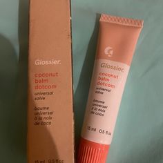 Brand New Never Used Or Swatched Glossier Balm Dot Com Shade Coconut Balm Dot Com, Glossier Balm, Makeup Glossier, Glossier Lip, Glossier Lip Balm, Glossier Makeup, Glossy Makeup, Christmas Calendar, Glossy Lips