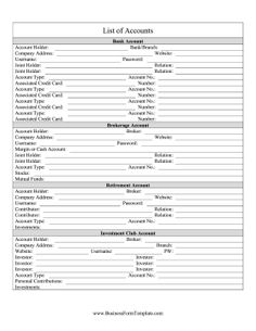 the sample form for an account application is shown in this document, which contains information about each