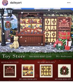 the website for toys store is displayed with teddy bears, presents and christmas wreaths