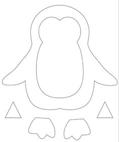 a penguin cut out from paper with triangles around it