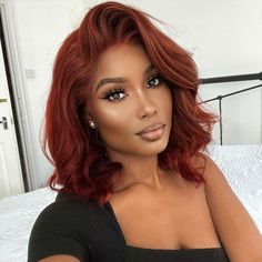 Pelo Color Vino, Highlight Bob, Auburn Color, Barrel Curls, Hair Dress, Short Wavy, Brown Wig, Body Wave Wig, Short Bob Wigs