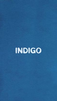 the word indigo written in white on a blue background