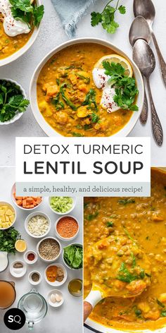 Lentil soup with vegetables is one of those dishes that can warm you up on a chilly day. You'll start by sautéing the aromatics – onions, carrots, and celery – to build a flavorful base. Then, you'll add in garlic, spices, lentils, tomatoes, and broth, letting it all simmer until the lentils are tender. The best part? You can customize it with your favorite veggies and herbs. But what really sets this soup apart is the way it nourishes both your body and your soul. Let's plunge into and explore how to make this comforting masterpiece. Turmeric Soup Vegan, Clean Lentil Soup, Healthy Soup Recipes Vegan, Dinner Recipes For Liver Health, Liver Soup Cleanse, Meals With Tumeric, Lentil Turmeric Soup, French Green Lentils Recipes, Anti Inflammation Vegetable Soup