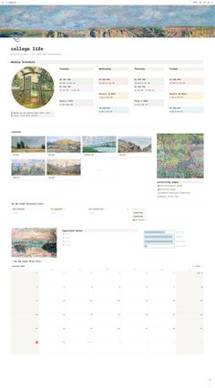 an image of a calendar with many pictures on the page and numbers in each section