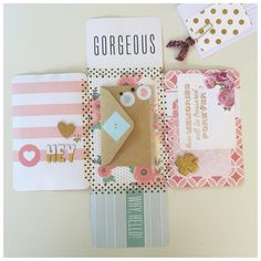 an assortment of greeting cards and envelopes on a table