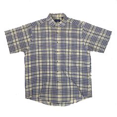 Vintage 90s blue beige check plaid tablecloth short sleeve shirt size medium by Wentworth  -  Size: M Collar to hem: 80cm Pit to pit: 60cm Classic Plaid Short Sleeve Shirt For Summer, Plaid Short Sleeve Shirt With Relaxed Fit, Classic Short Sleeve Plaid Top, Plaid Short Sleeve Summer Shirt, Plaid Vintage Short Sleeve Shirt, Vintage Plaid Short Sleeve Shirt, Plaid Tablecloth, Mens Oxfords, Short Sleeve Shirt