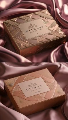 the packaging design is designed to look like it has been made in gold and pink